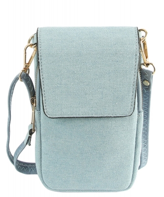 Woven Crossbody Bag Cell Phone Purse LMS202 LIGHT DENIM